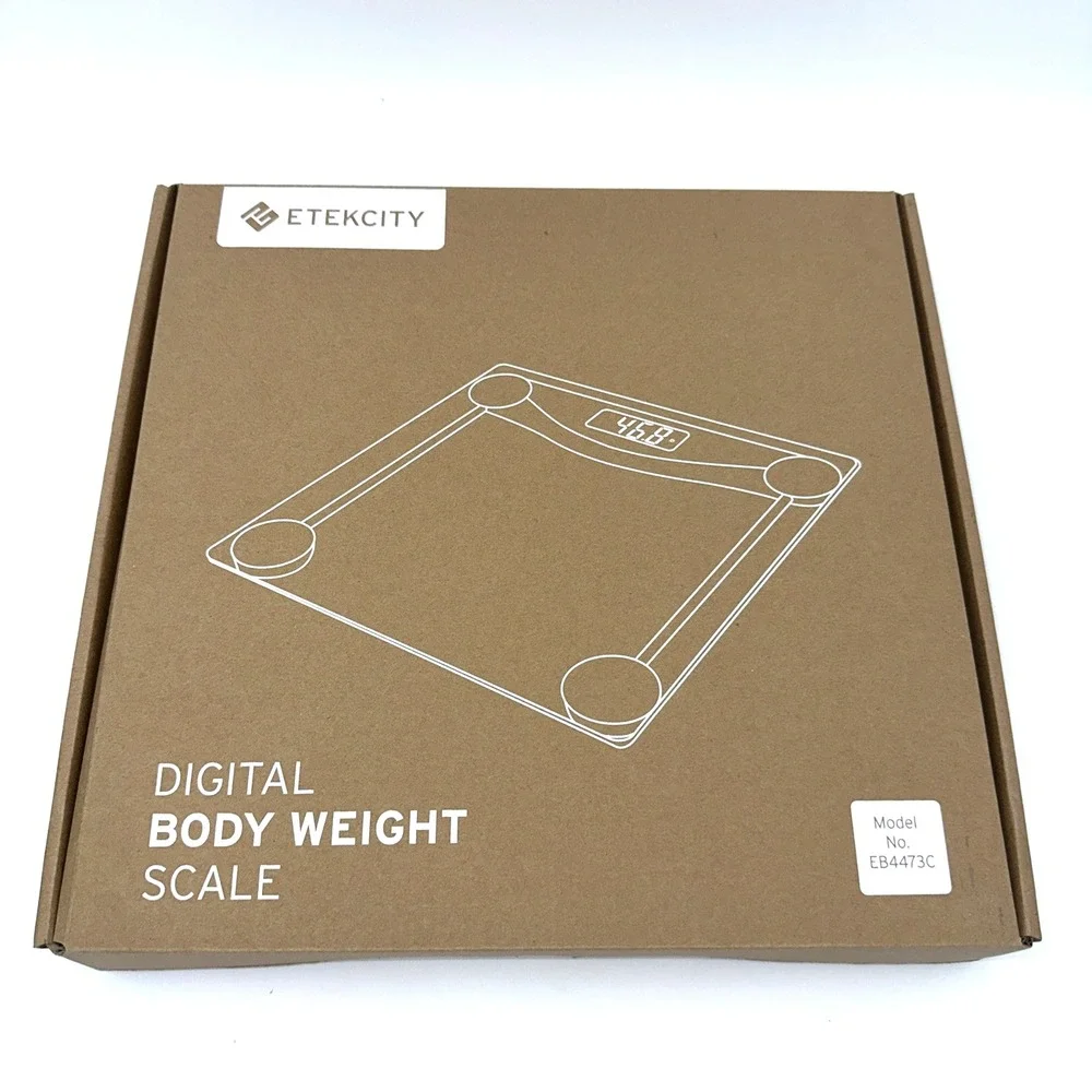 Etekcity Digital Body Weight Scale EB4473C Glass 400lb LCD Open Box Step On Tech